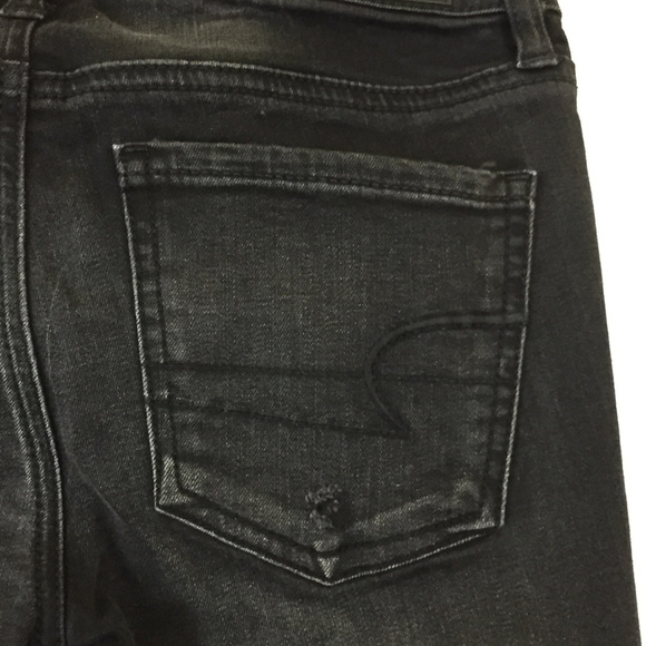 AEO black jegging skinny distressed jeans stretch - Picture 4 of 8